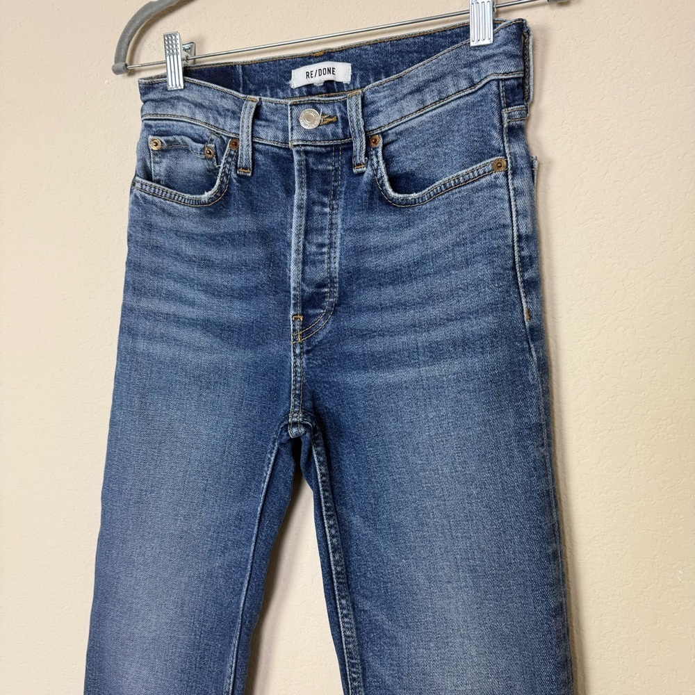 RE/DONE Stove Pipe Jeans in Retro Stone‎ Wash Straight Cropped - Picture 5 of 13